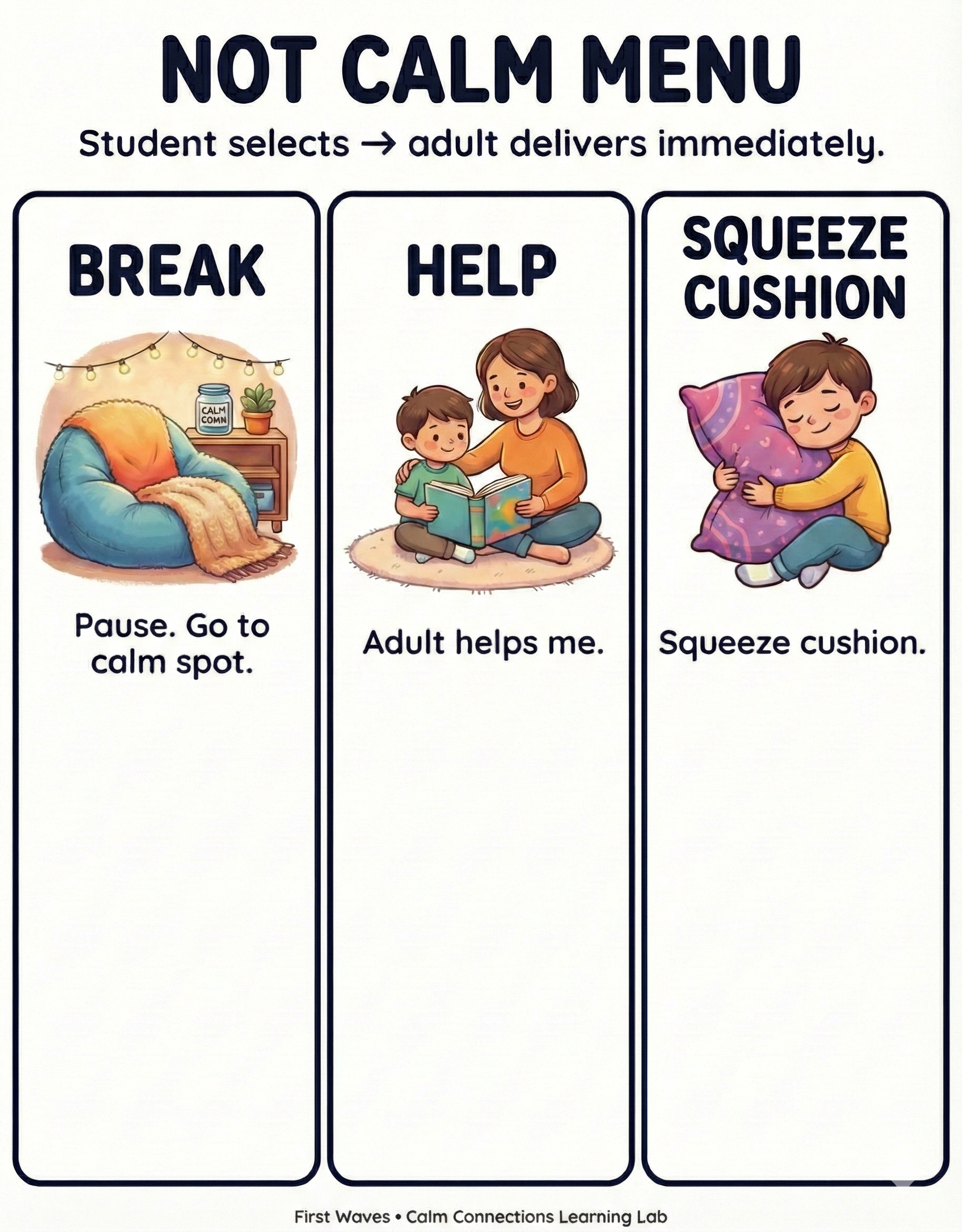 First Waves Not Calm Menu