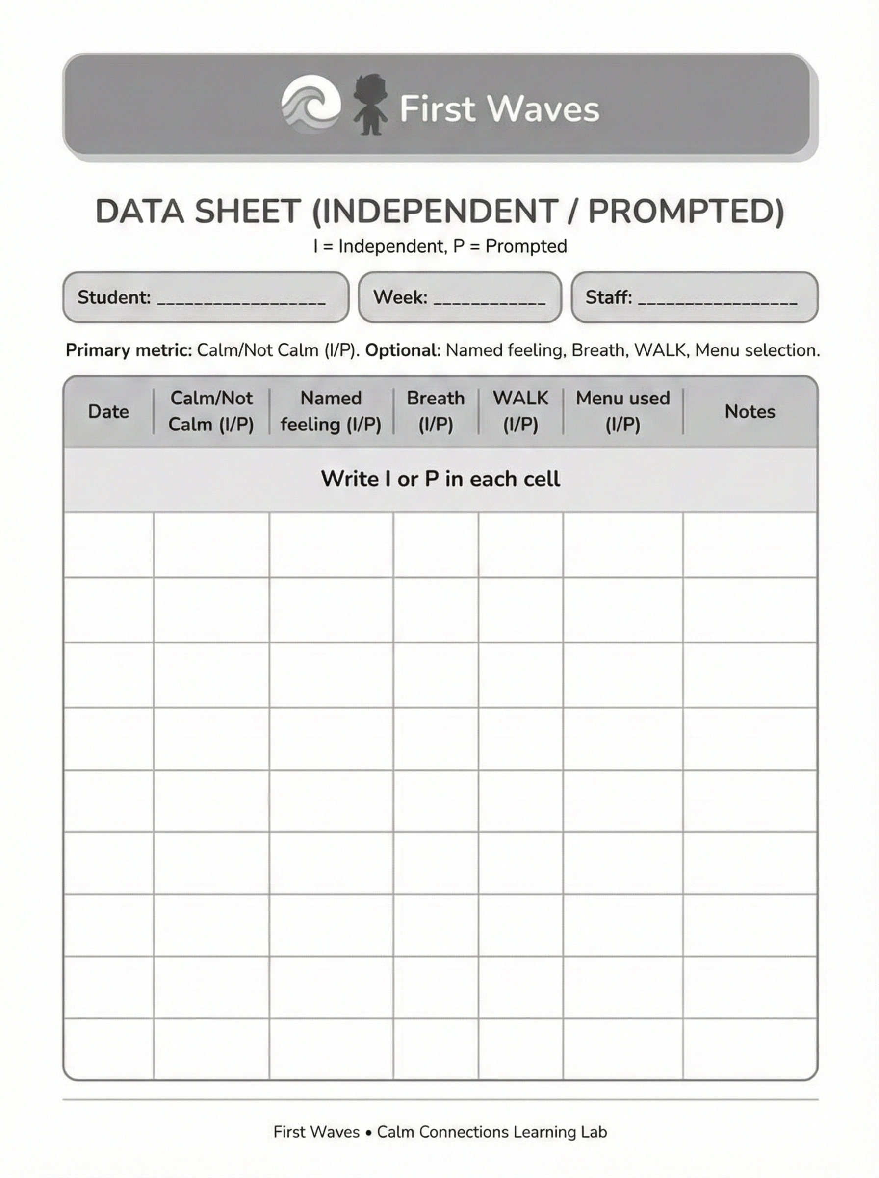 First Waves Data Sheet (I/P)